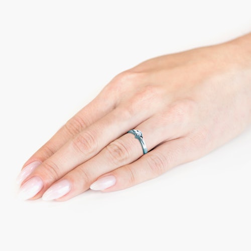 Pierścionek zaręczynowy SAVICKI: białe złoto, diament